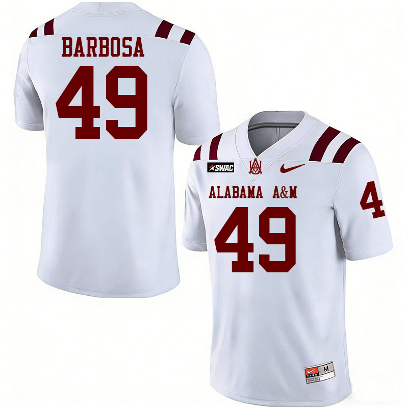 Alabama A&M Bulldogs #49 Victor Barbosa College Football Jerseys,Uniforms-White